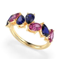 Pear and Oval Half Eternity Pagal Band