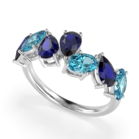Pear and Oval Half Eternity Pagal Band