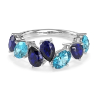 Pear and Oval Half Eternity Pagal Band