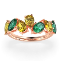 Pear and Oval Half Eternity Pagal Band