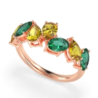 Pear and Oval Half Eternity Pagal Band