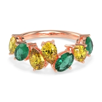 Pear and Oval Half Eternity Pagal Band