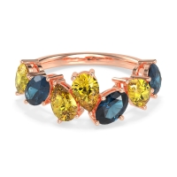 Pear and Oval Half Eternity Pagal Band