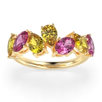 Pear and Oval Half Eternity Pagal Band