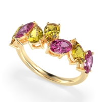 Pear and Oval Half Eternity Pagal Band