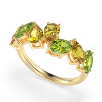 Pear and Oval Half Eternity Pagal Band