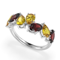 Pear and Oval Half Eternity Pagal Band
