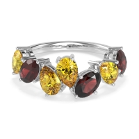 Pear and Oval Half Eternity Pagal Band