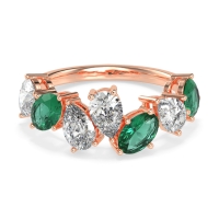 Pear and Oval Half Eternity Pagal Band