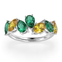 Pear and Oval Half Eternity Pagal Band