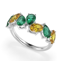 Pear and Oval Half Eternity Pagal Band