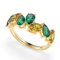 Pear and Oval Half Eternity Pagal Band