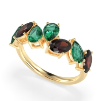 Pear and Oval Half Eternity Pagal Band