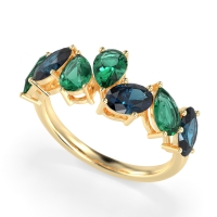 Pear and Oval Half Eternity Pagal Band