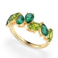 Pear and Oval Half Eternity Pagal Band