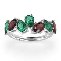 Pear and Oval Half Eternity Pagal Band