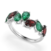 Pear and Oval Half Eternity Pagal Band