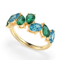 Pear and Oval Half Eternity Pagal Band