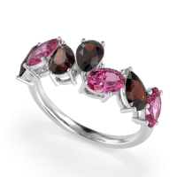 Pear and Oval Half Eternity Pagal Band