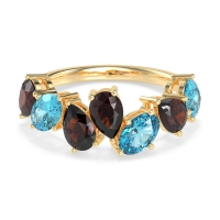 Pear and Oval Half Eternity Pagal Band