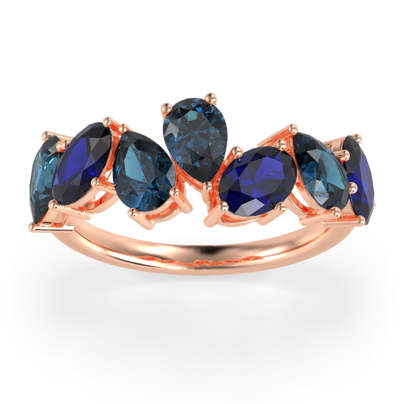 Pear and Oval Half Eternity Pagal Band