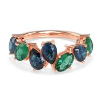 Pear and Oval Half Eternity Pagal Band