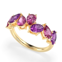 Pear and Oval Half Eternity Pagal Band