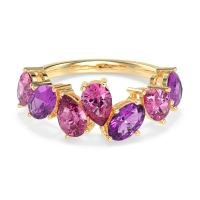 Pear and Oval Half Eternity Pagal Band