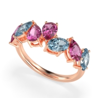 Pear and Oval Half Eternity Pagal Band