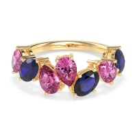 Pear and Oval Half Eternity Pagal Band