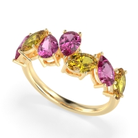 Pear and Oval Half Eternity Pagal Band