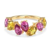 Pear and Oval Half Eternity Pagal Band