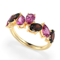 Pear and Oval Half Eternity Pagal Band