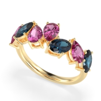 Pear and Oval Half Eternity Pagal Band