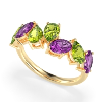 Pear and Oval Half Eternity Pagal Band