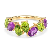 Pear and Oval Half Eternity Pagal Band