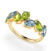 Pear and Oval Half Eternity Pagal Band