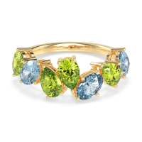Pear and Oval Half Eternity Pagal Band