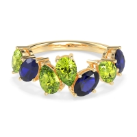 Pear and Oval Half Eternity Pagal Band