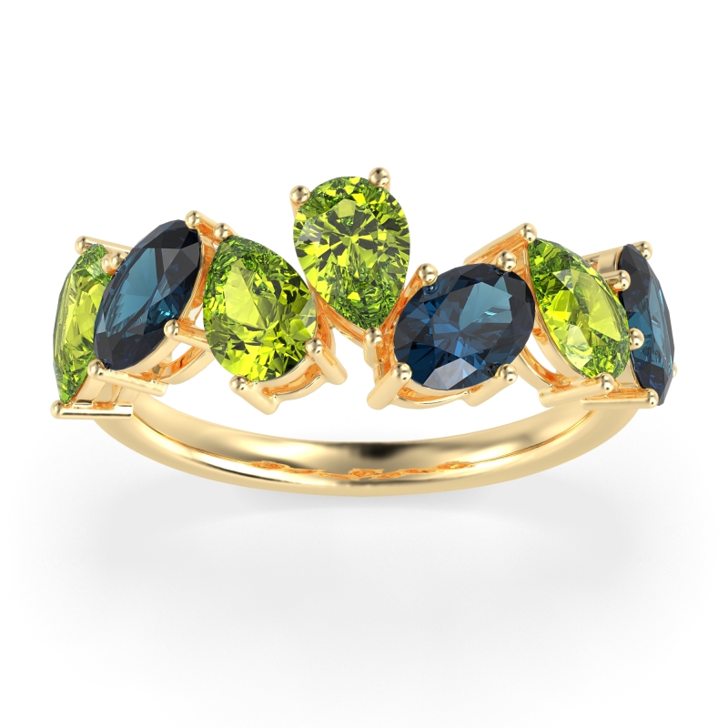 Pear and Oval Half Eternity Pagal Band