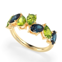Pear and Oval Half Eternity Pagal Band