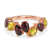 Pear and Oval Half Eternity Pagal Band