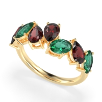 Pear and Oval Half Eternity Pagal Band