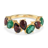 Pear and Oval Half Eternity Pagal Band