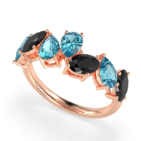 Pear and Oval Half Eternity Pagal Band