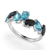Pear and Oval Half Eternity Pagal Band