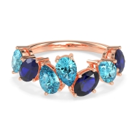 Pear and Oval Half Eternity Pagal Band