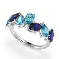 Pear and Oval Half Eternity Pagal Band