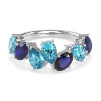 Pear and Oval Half Eternity Pagal Band
