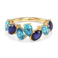 Pear and Oval Half Eternity Pagal Band